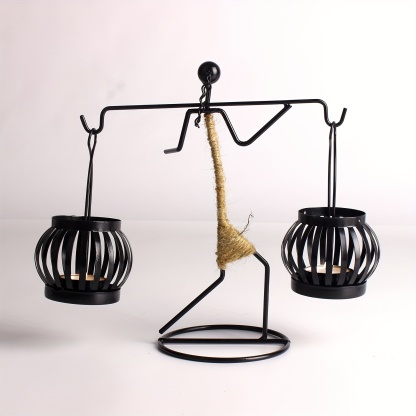 Handcrafted Metal Figurine Candle Holder Lantern