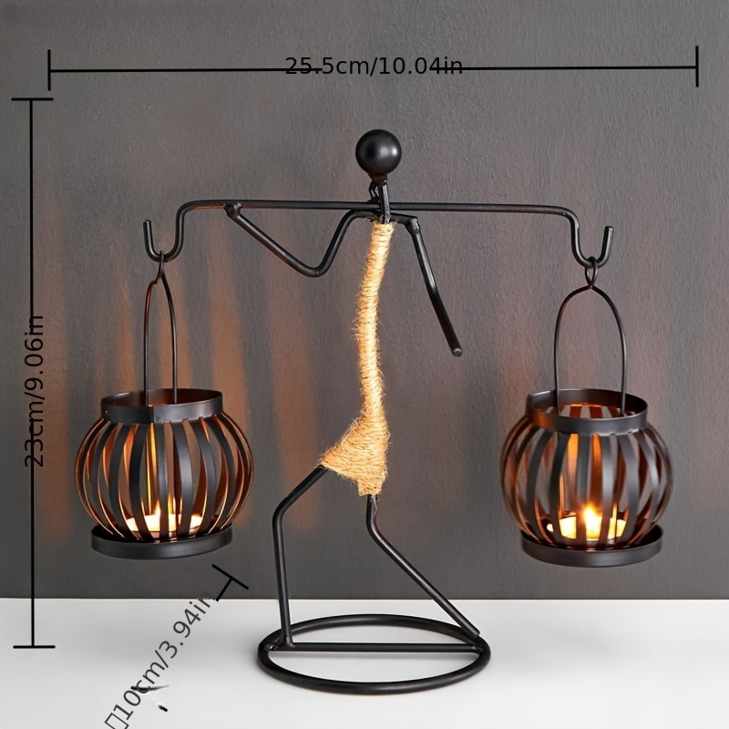 Handcrafted Metal Figurine Candle Holder Lantern