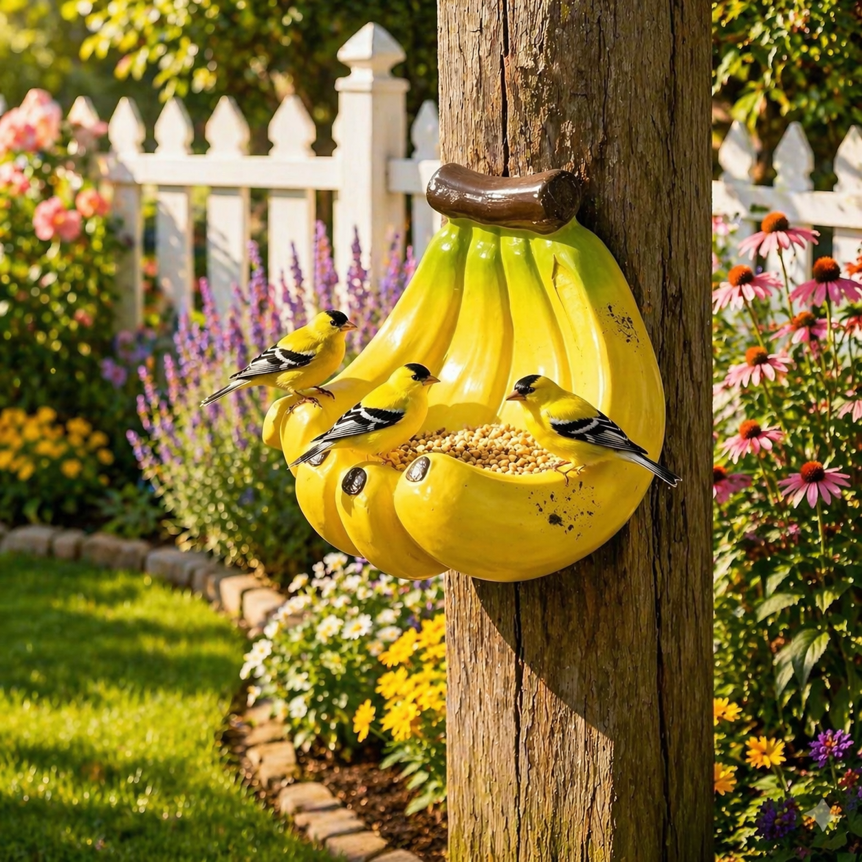 The Whimsical Banana Peel Bird Feeder