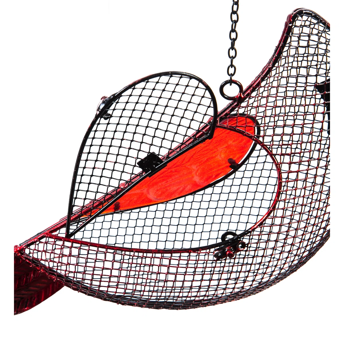 Metal Mesh Cardinal Wild Bird Feeder, Outdoor Hanging Bird Feeder