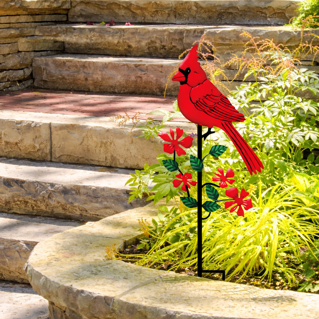 Cardinal Garden Stake for Lawn and Garden
