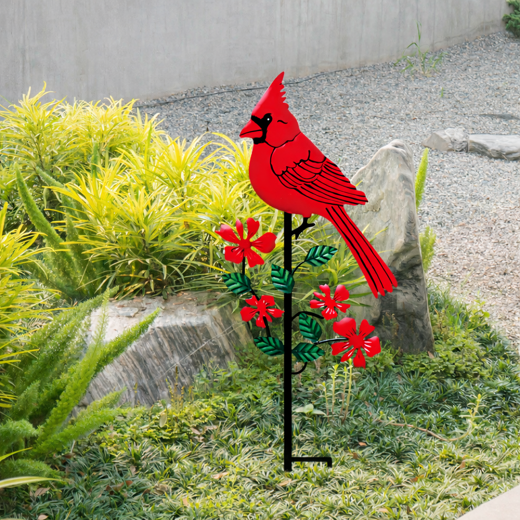 Cardinal Garden Stake for Lawn and Garden