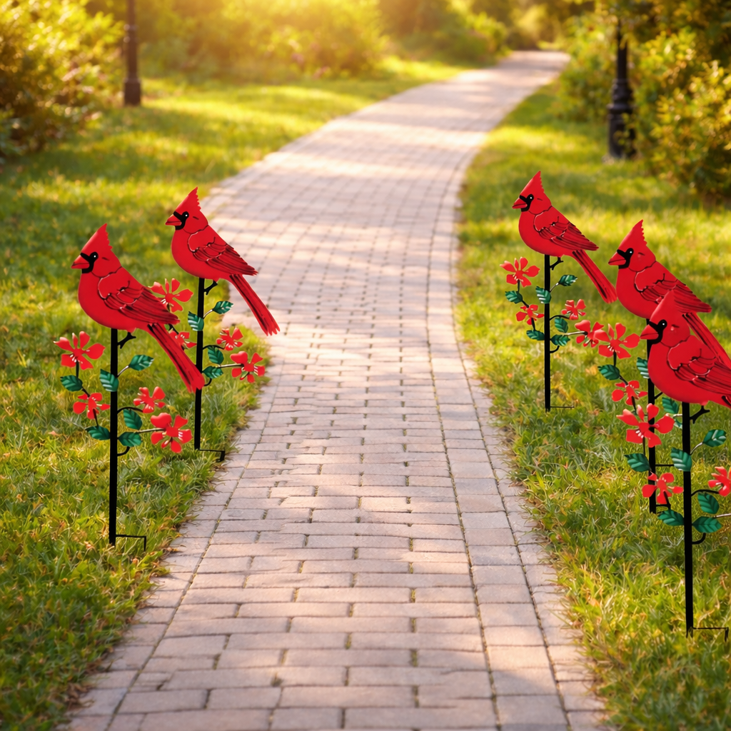 Cardinal Garden Stake for Lawn and Garden