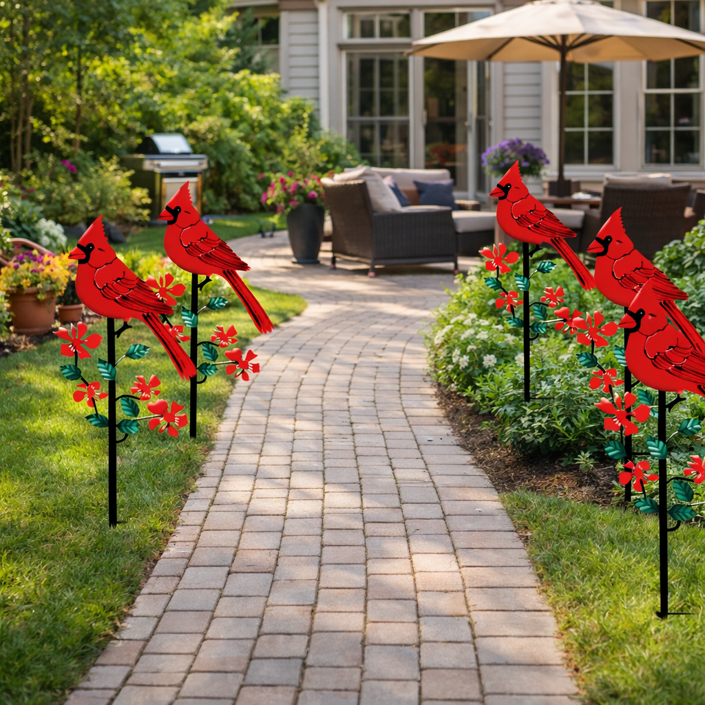 Cardinal Garden Stake for Lawn and Garden