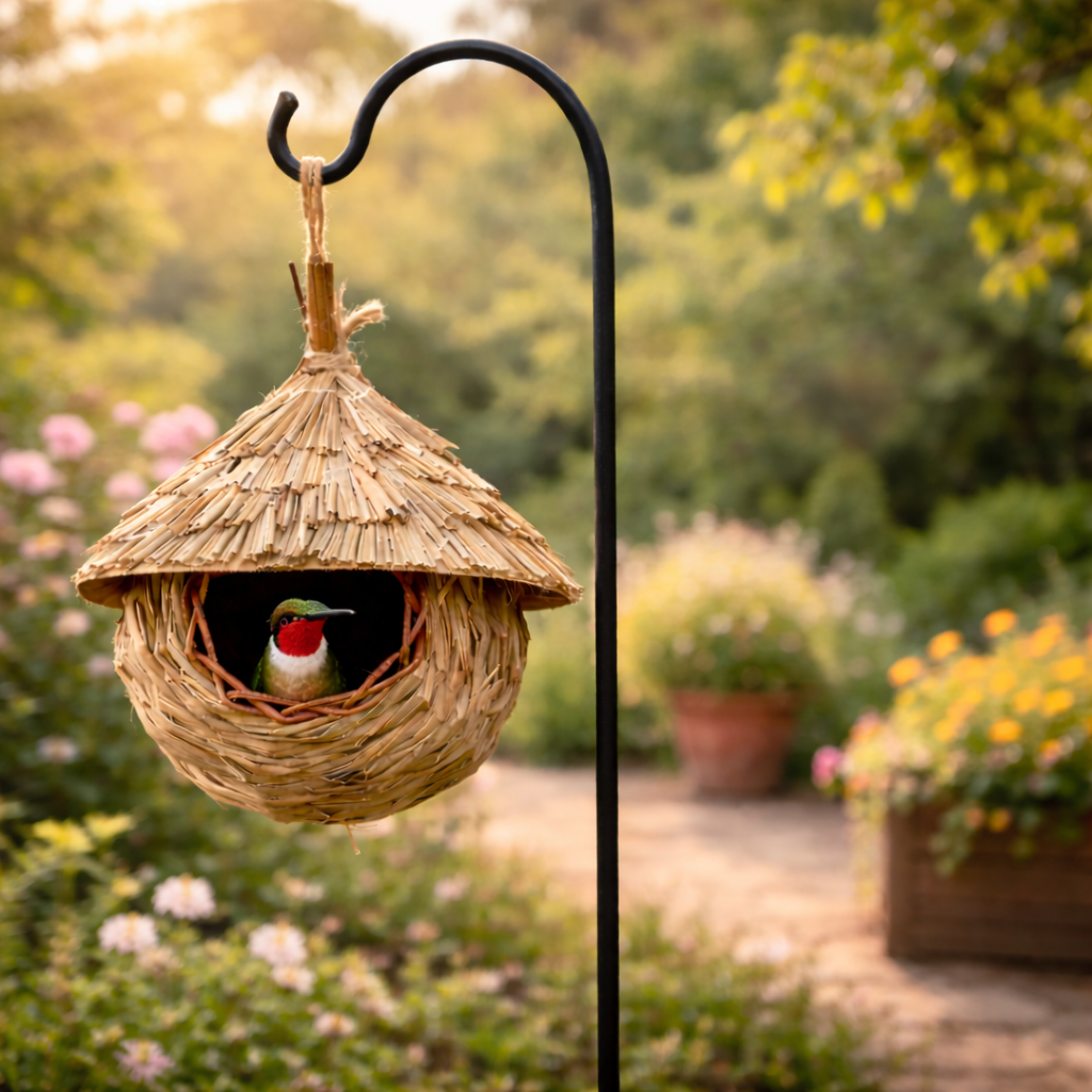 Handwoven Hanging Natural Straw Bird Nest House