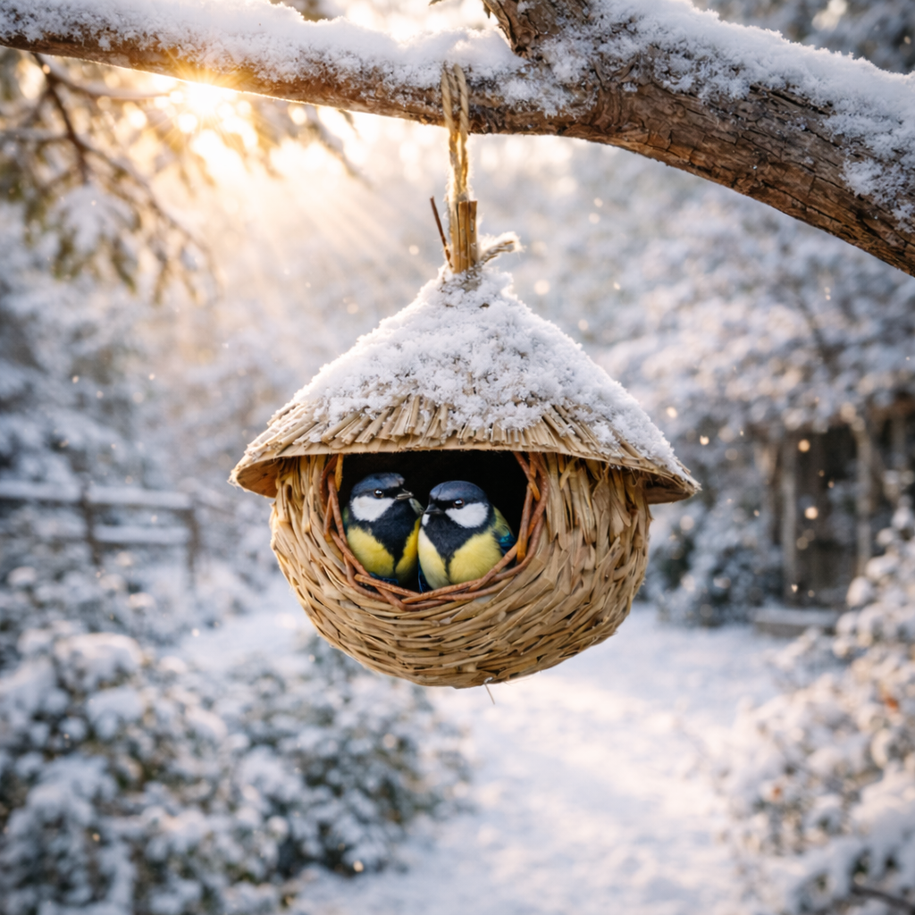 Handwoven Hanging Natural Straw Bird Nest House