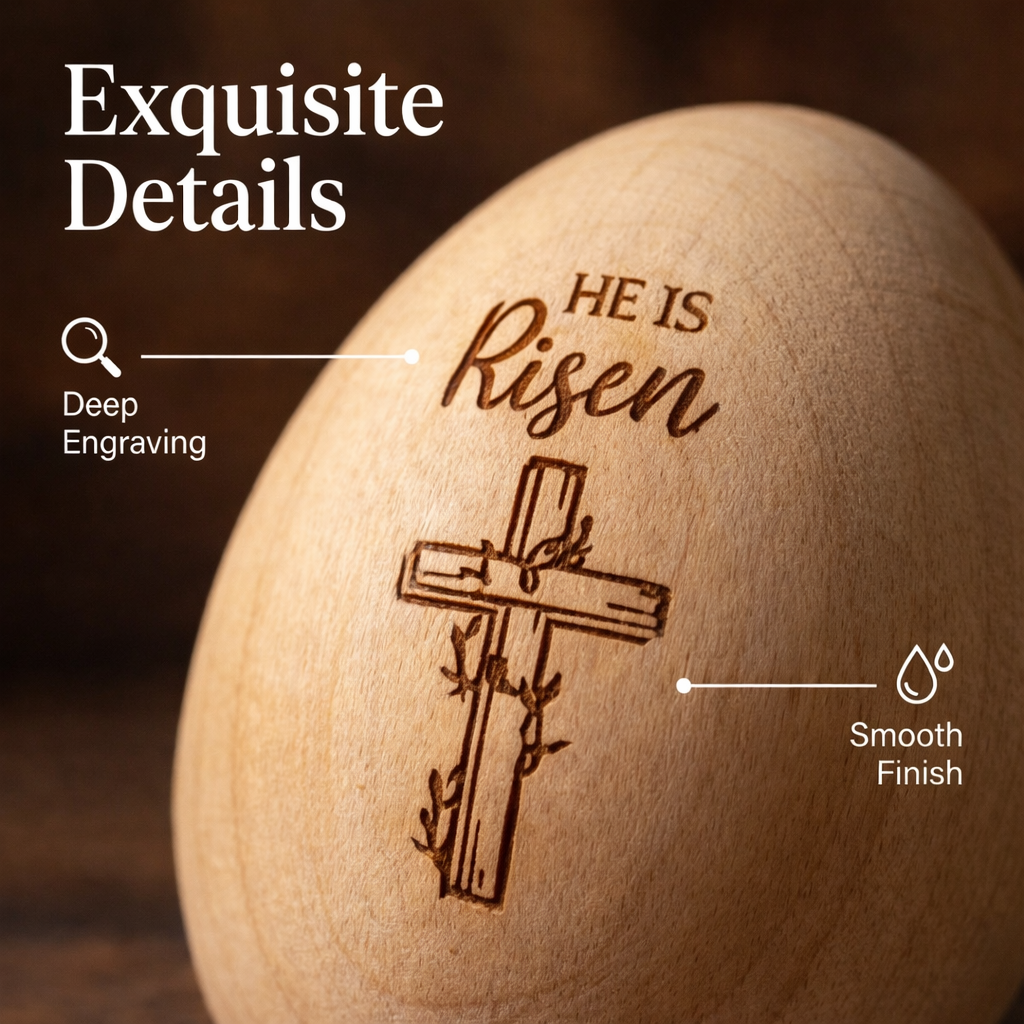 6 Pcs Christian Easter Wooden Eggs for Basket Stuffers & Gifts