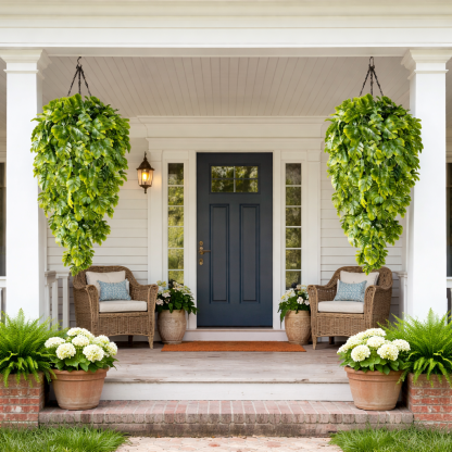 5PCS Artificial Monstera Hanging Basket Plants, UV-Resistant