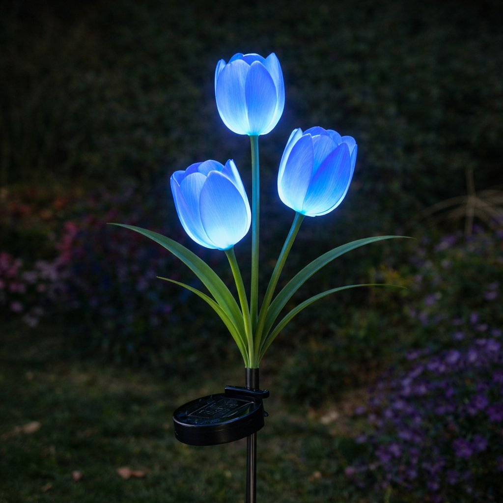 Solar Colorful Tulip Garden Stake Lights, Outdoor LED Flower Lights