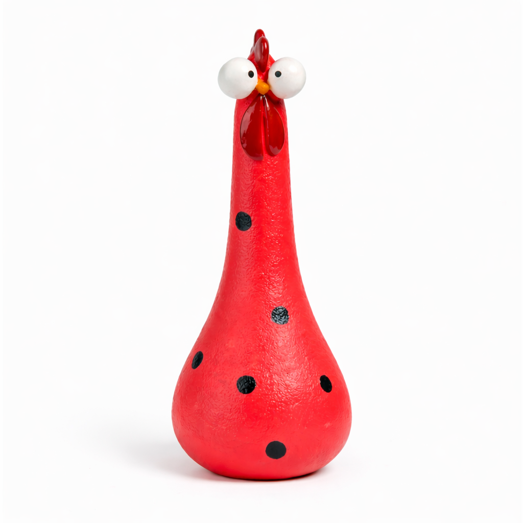 Hand-Painted Colorful Polka Dot Chicken Garden Statues