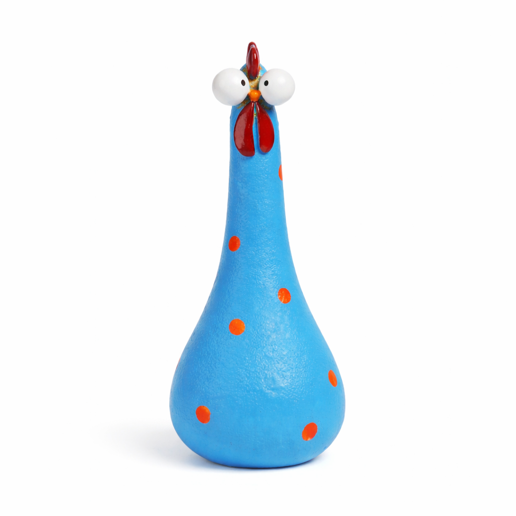  Hand-Painted Colorful Polka Dot Chicken Garden Statues
