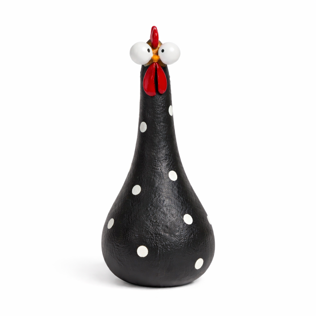  Hand-Painted Colorful Polka Dot Chicken Garden Statues