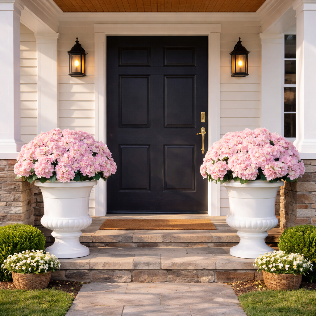 5-Head Hydrangea Stem for Indoor & Outdoor Use – UV Protected