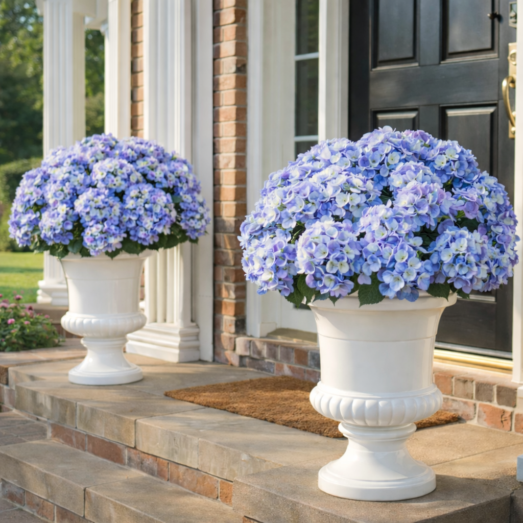 5-Head Hydrangea Stem for Indoor & Outdoor Use – UV Protected