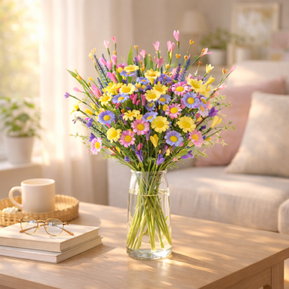 Artificial Daisy Flower Stems Set of 6, Farmhouse Spring Table Decor