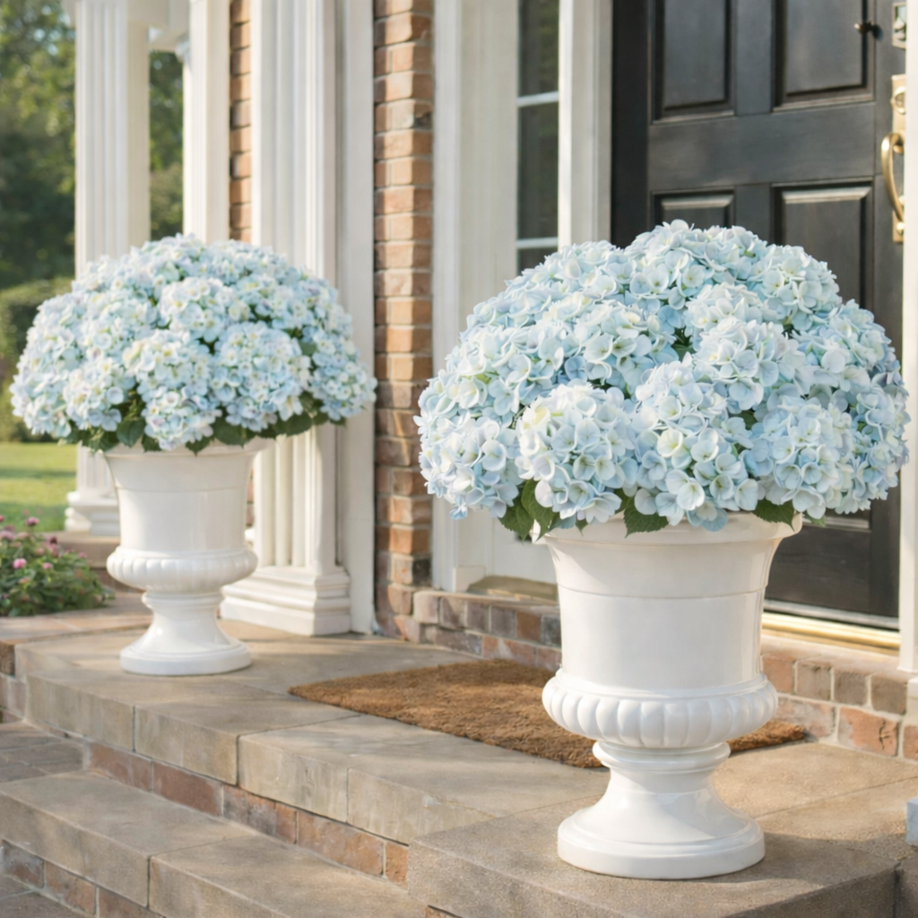 5-Head Hydrangea Stem for Indoor & Outdoor Use – UV Protected