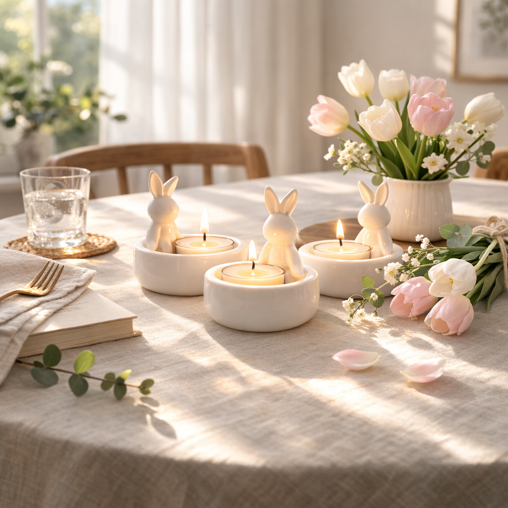 Spring Bunny Tealight Candle Holder
