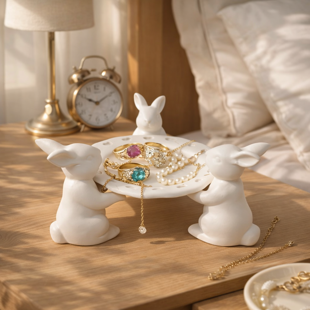 Easter Bunny Tray Centerpiece for Dining Table Decor