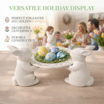 Easter Bunny Tray Centerpiece for Dining Table Decor