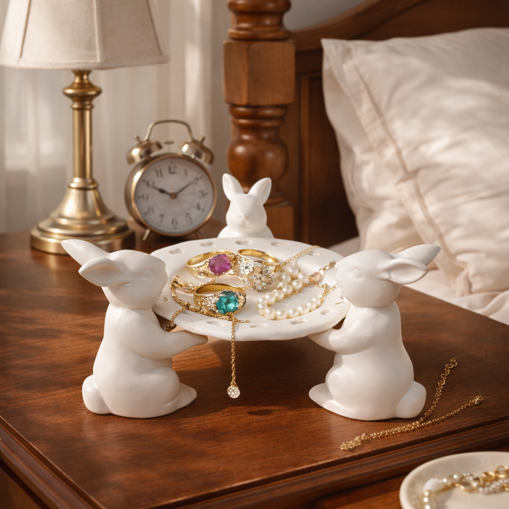 Easter Bunny Tray Centerpiece for Dining Table Decor