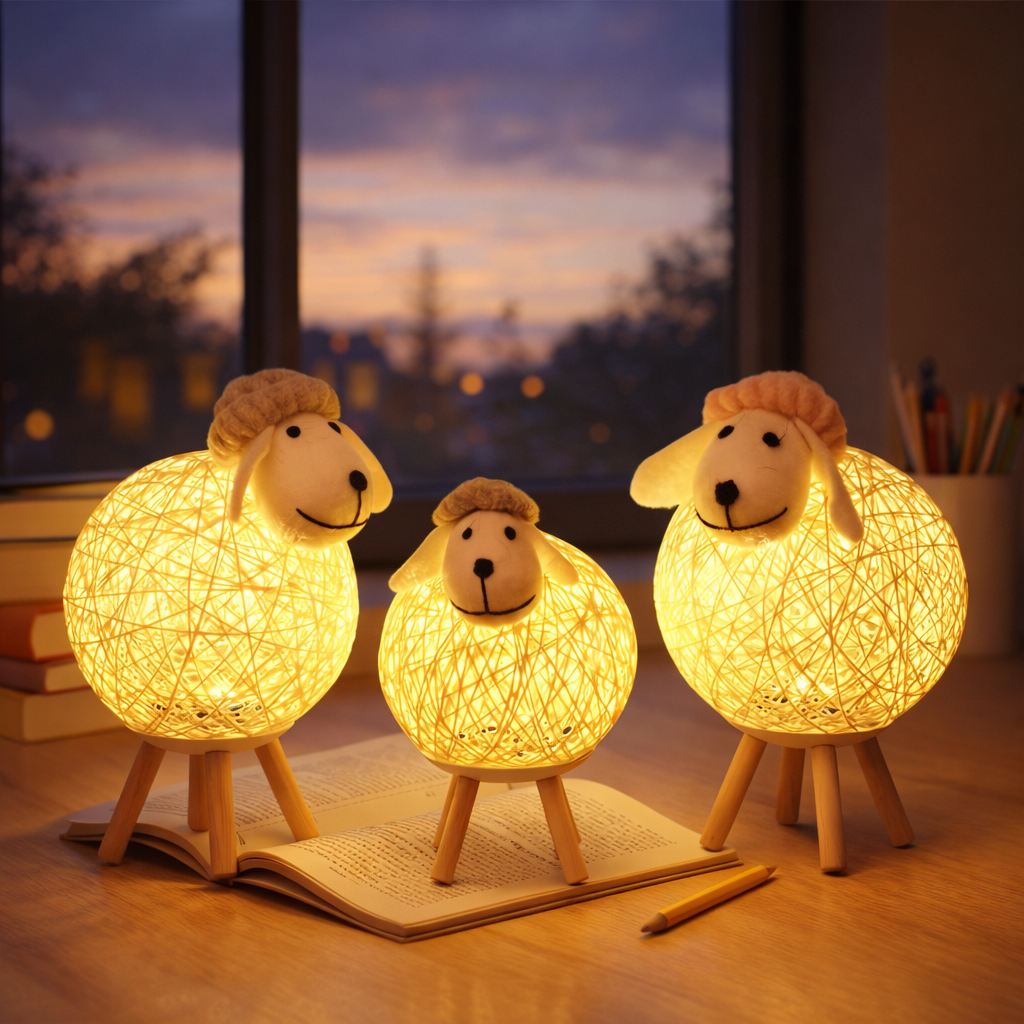 Warm Glow Woven Sheep Night Light
