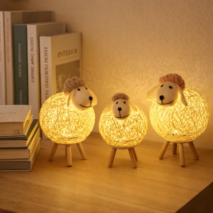 Warm Glow Woven Sheep Night Light