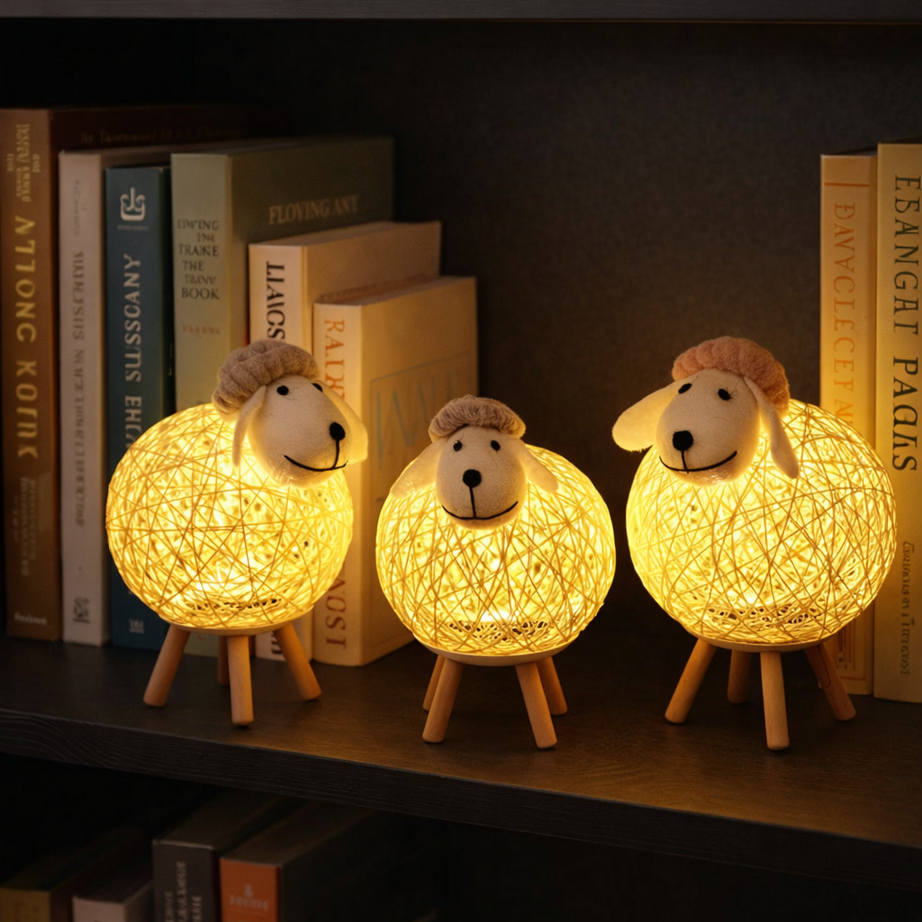 Warm Glow Woven Sheep Night Light