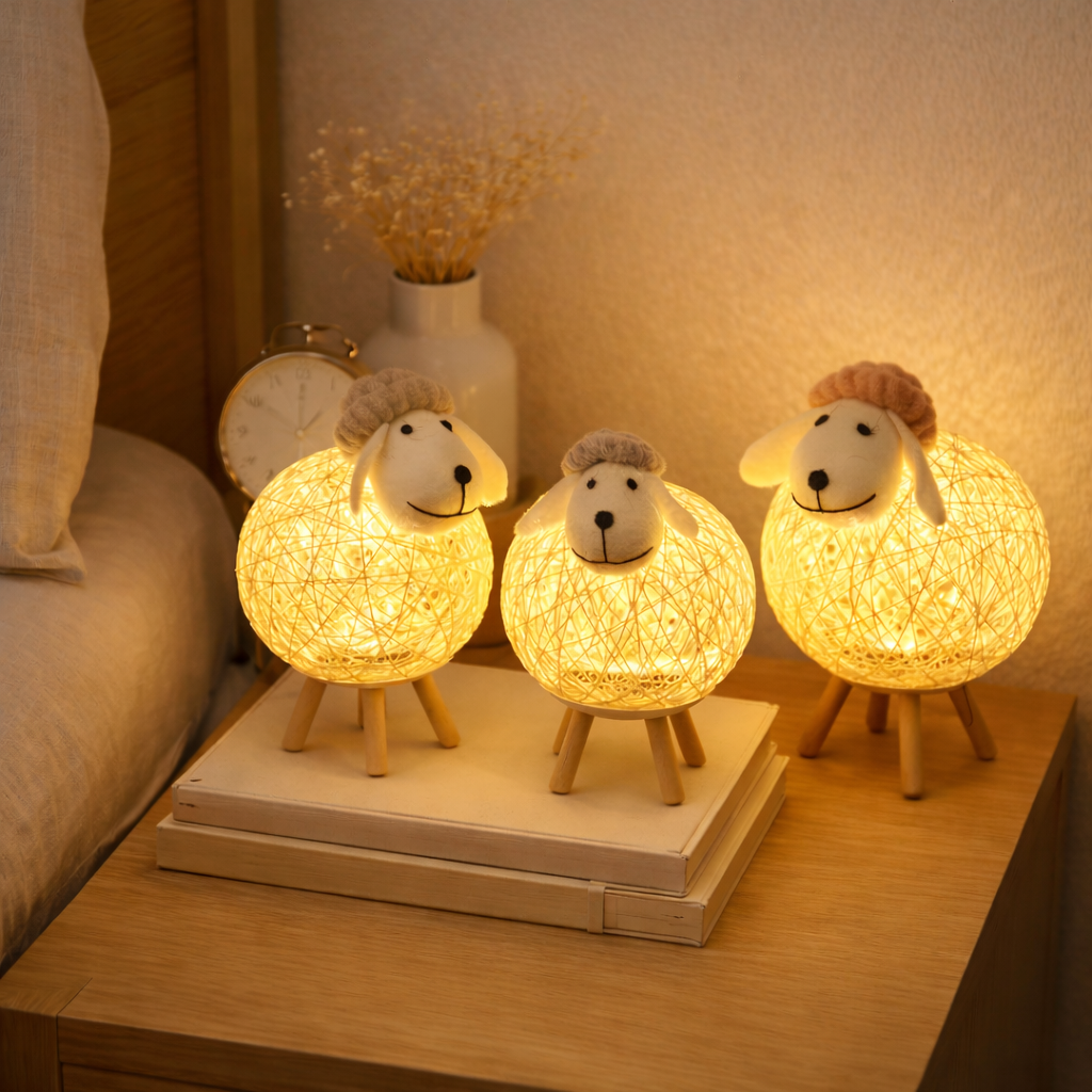 Warm Glow Woven Sheep Night Light