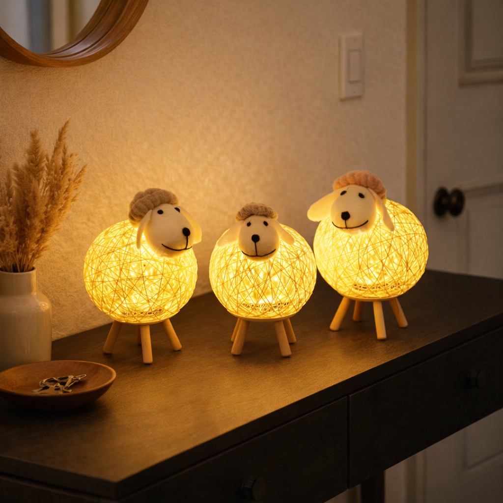 Warm Glow Woven Sheep Night Light