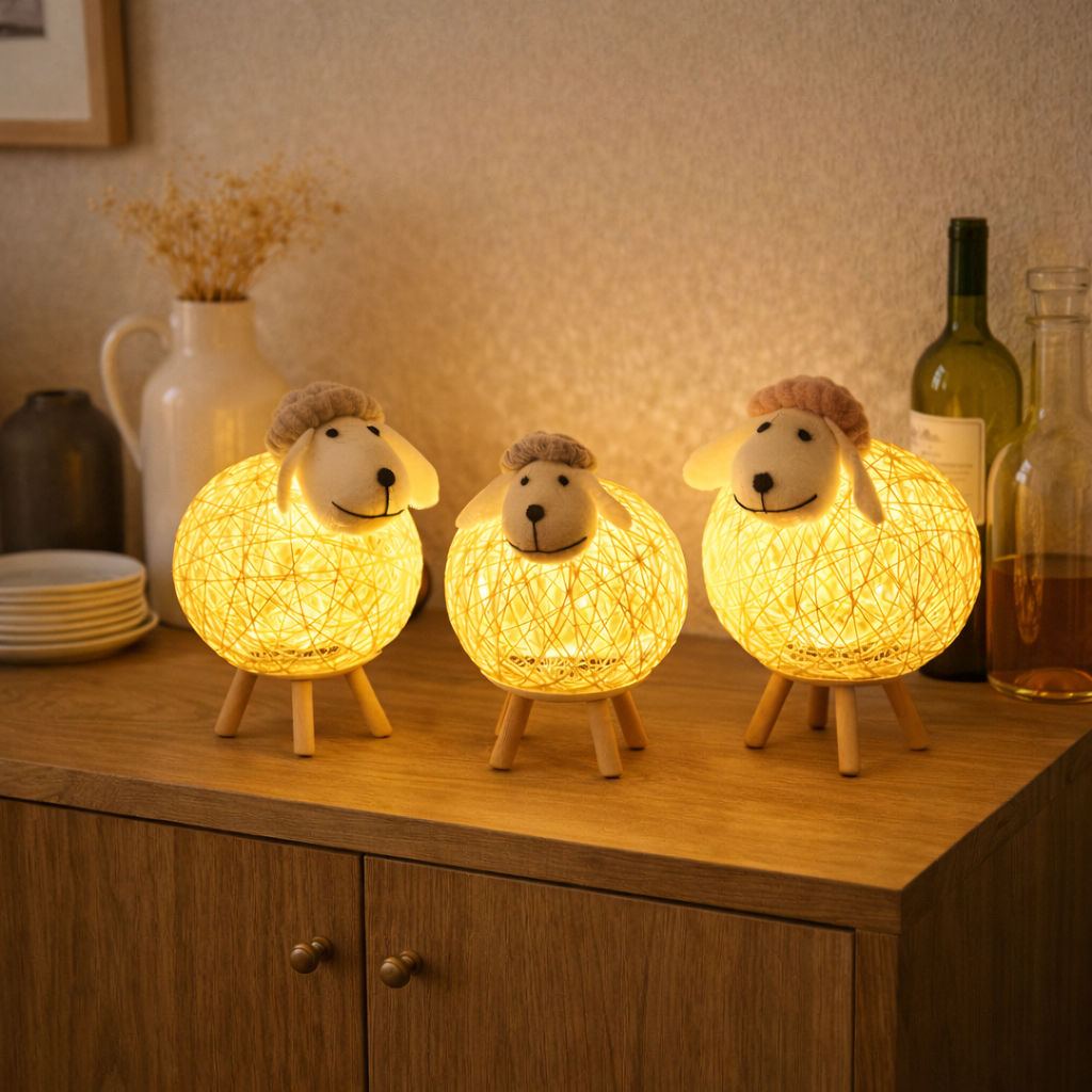 Warm Glow Woven Sheep Night Light