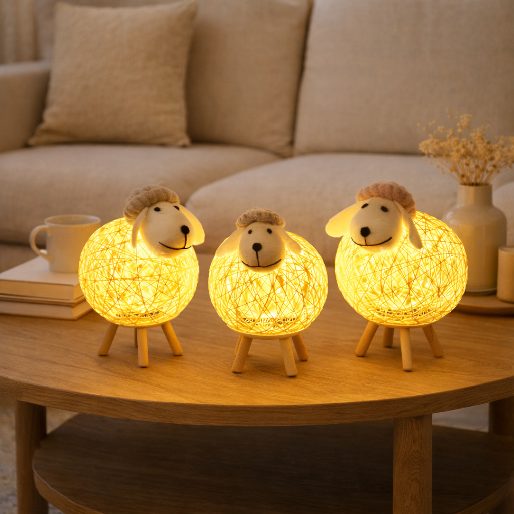Warm Glow Woven Sheep Night Light