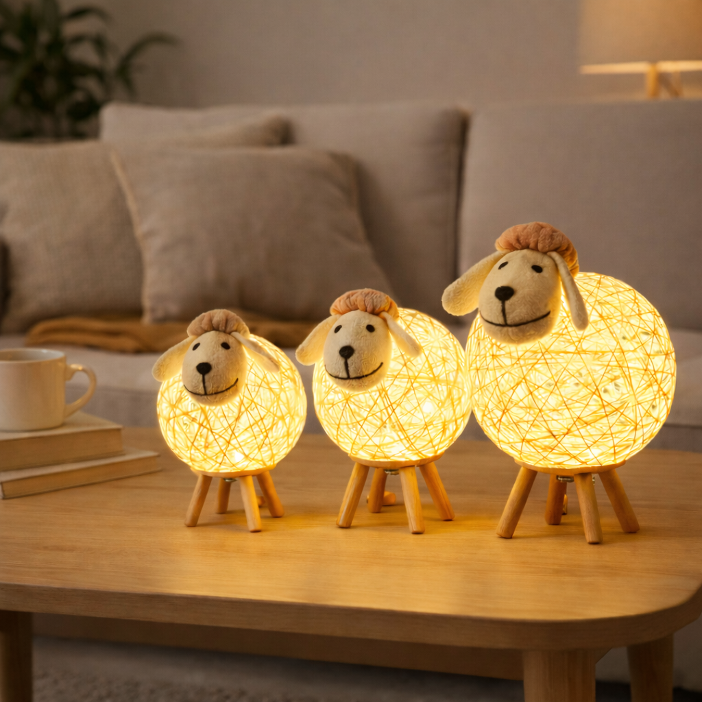 Warm Glow Woven Sheep Night Light