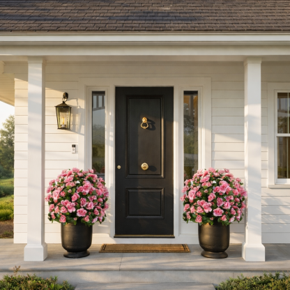 Pink Artificial Azalea Flower Ball with Ground Stake