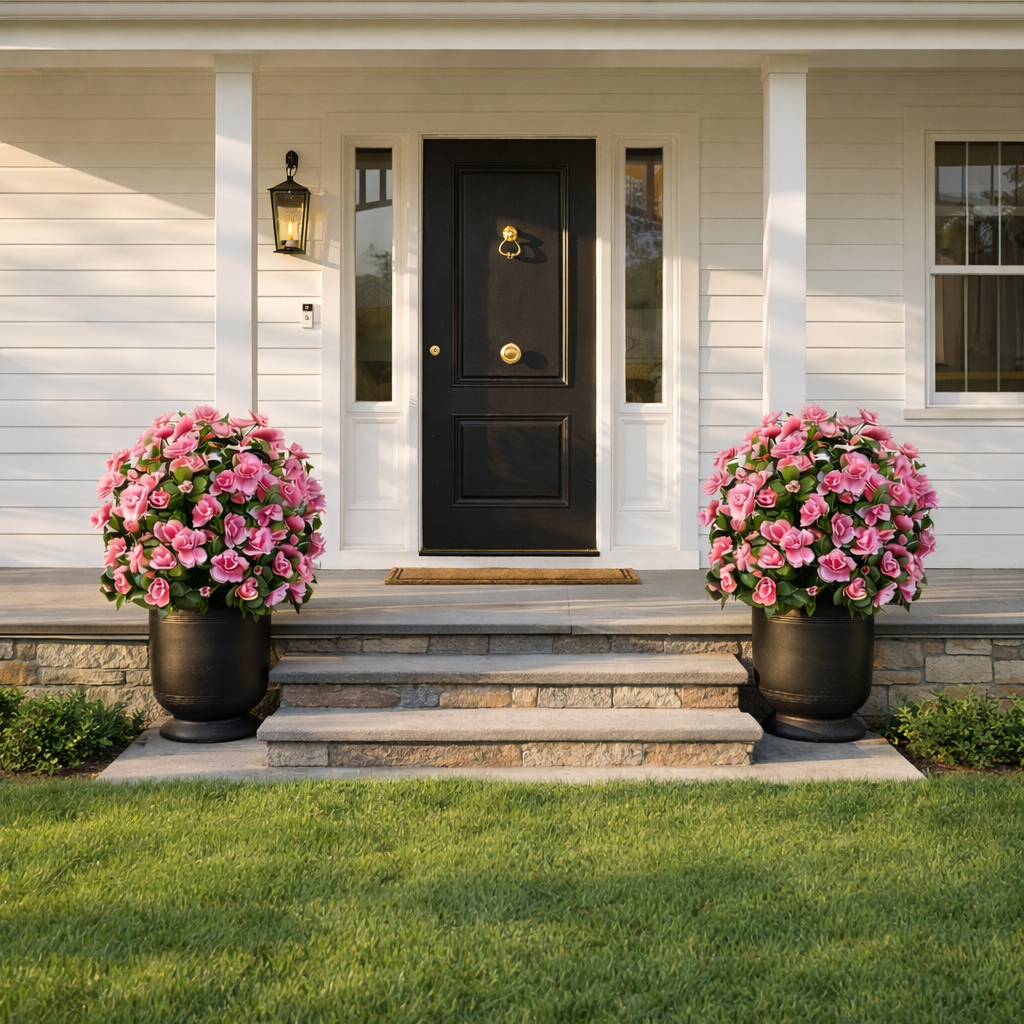 Artificial Pink Azalea Flower Ball for Garden & Porch