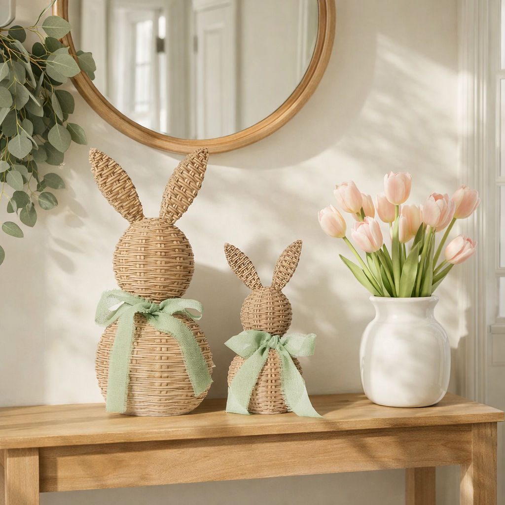 Easter Bunny Decor Set – Farmhouse Spring Tabletop Accent