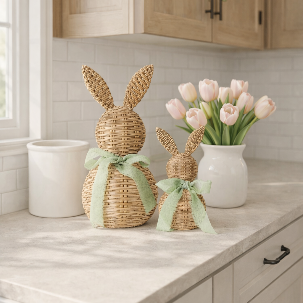 Easter Bunny Decor Set – Farmhouse Spring Tabletop Accent