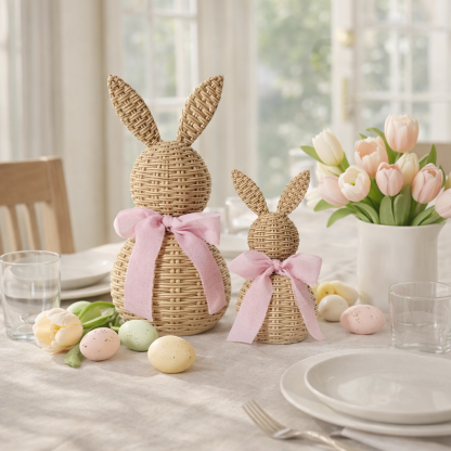 Easter Bunny Decor Set – Farmhouse Spring Tabletop Accent