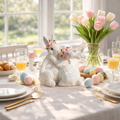 Hugging Bunny Spring Figurines