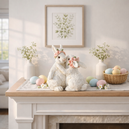 Hugging Bunny Spring Figurines
