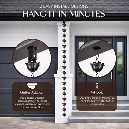 Modern Lotus Cup Rain Chain for Gutters