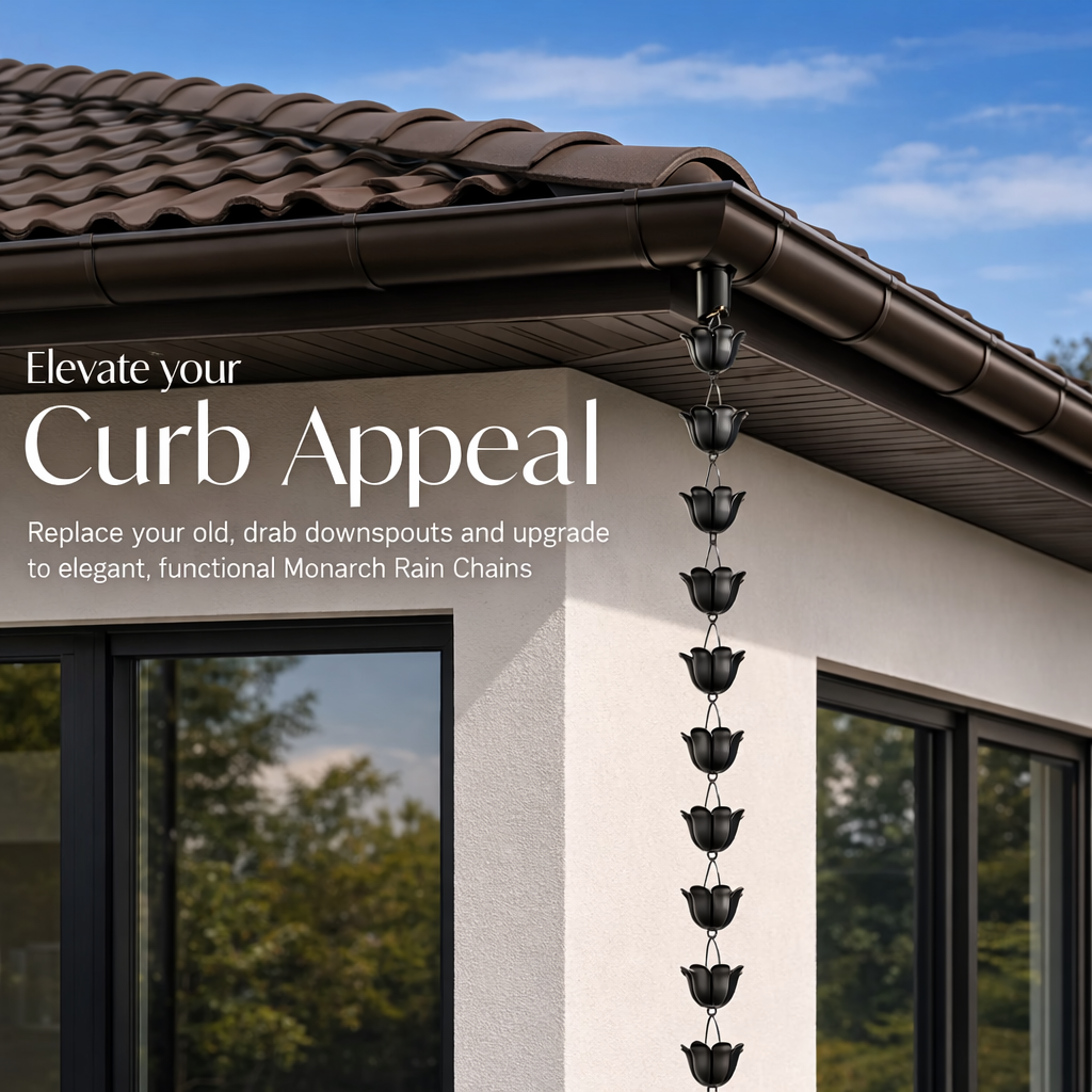 Modern Lotus Cup Rain Chain for Gutters