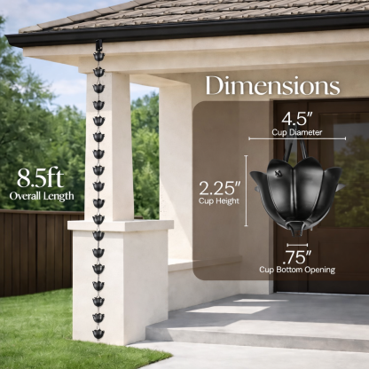 Modern Lotus Cup Rain Chain for Gutters