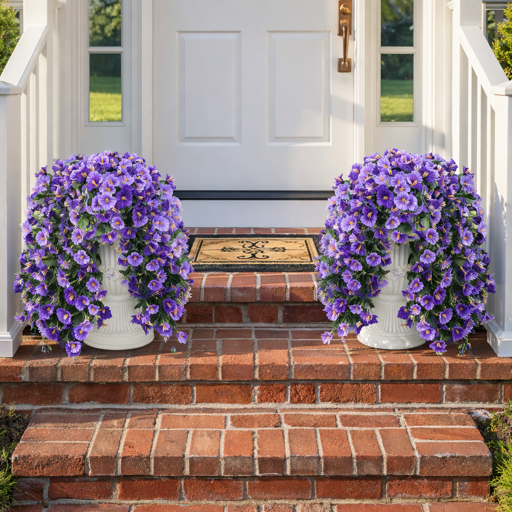 UV-Resistant Artificial Morning Glory Hanging Arrangement