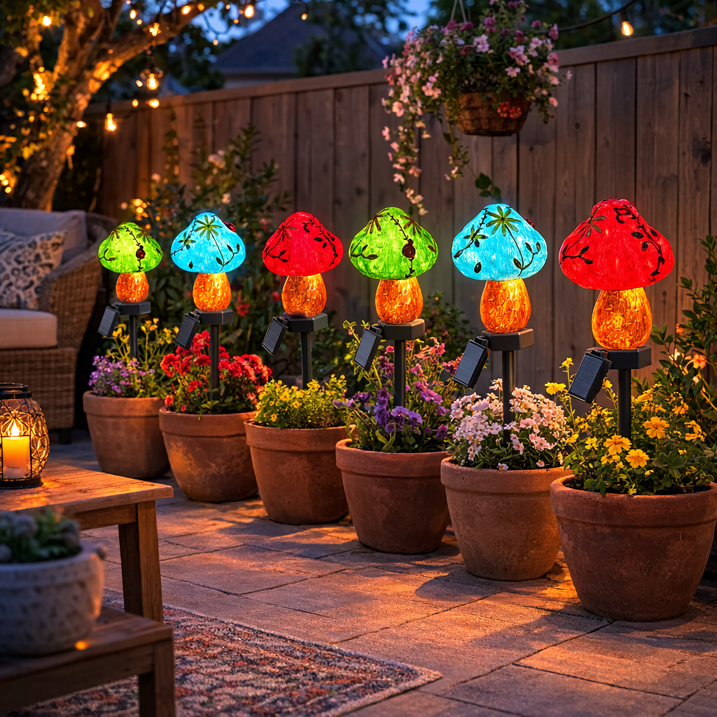 Colorful Mushroom Solar Garden Lights