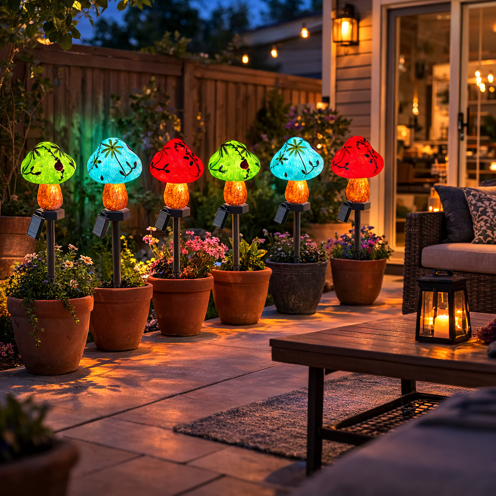 Colorful Mushroom Solar Garden Lights