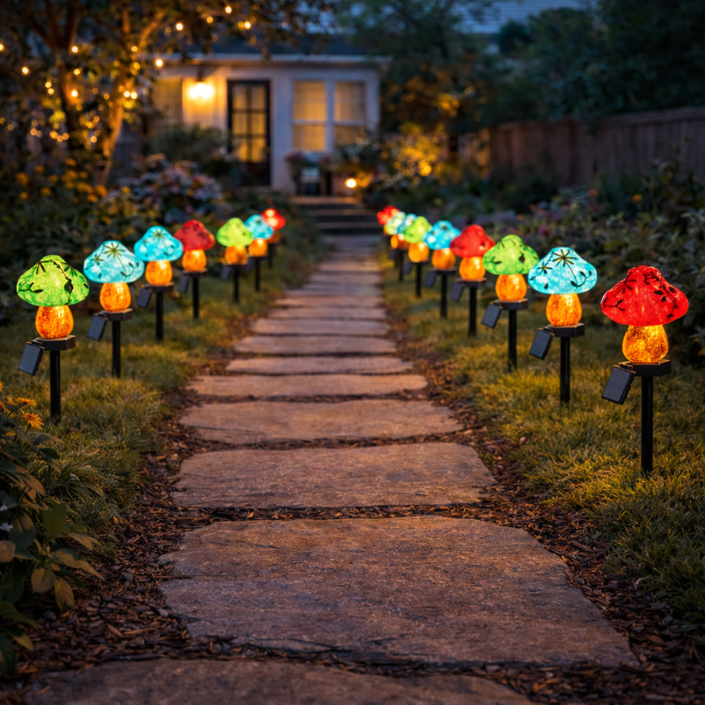 Colorful Mushroom Solar Garden Lights