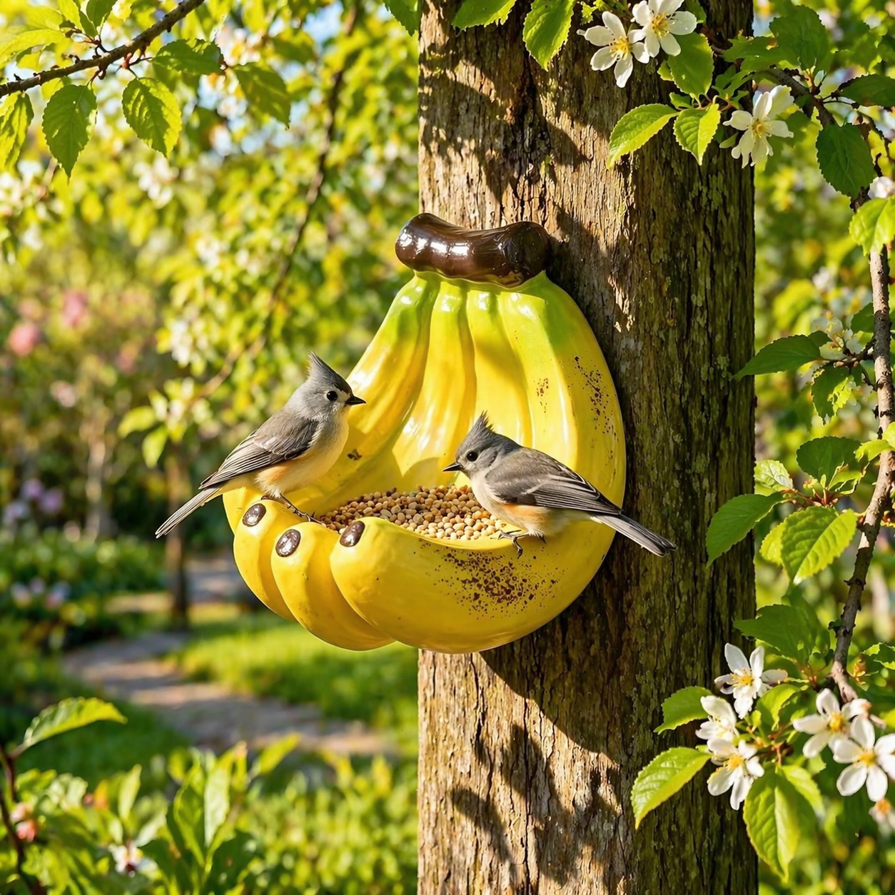 The Whimsical Banana Peel Bird Feeder