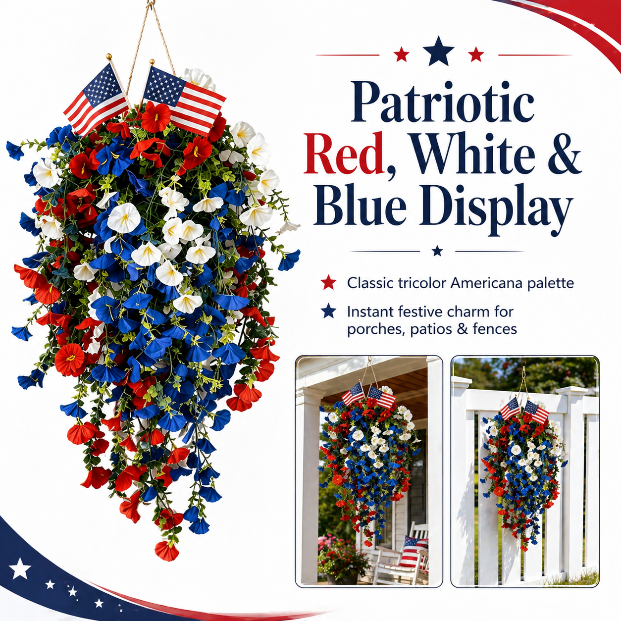 4th of July Decoration Tricolor Patriotic Artificial Flower