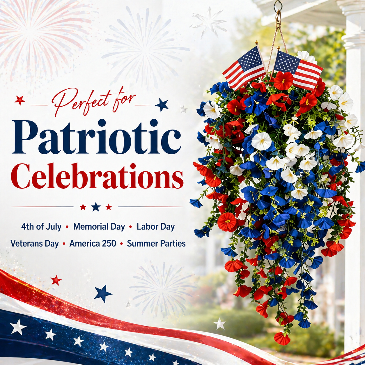 4th of July Decoration Tricolor Patriotic Artificial Flower