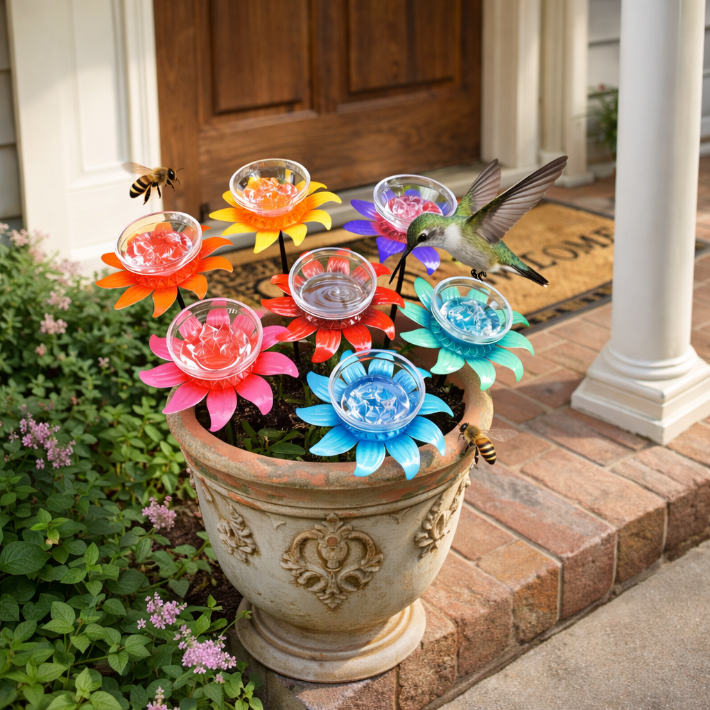 Colorful Flower Nectar Drinker Stakes